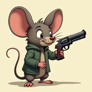 Mouse with gun